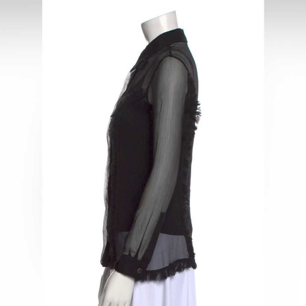 Fendi Black Sheer Button Down Shirt - image 3